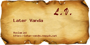 Later Vanda névjegykártya